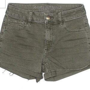 American Eagle Green Denim Shorts Super Stretch Size 14